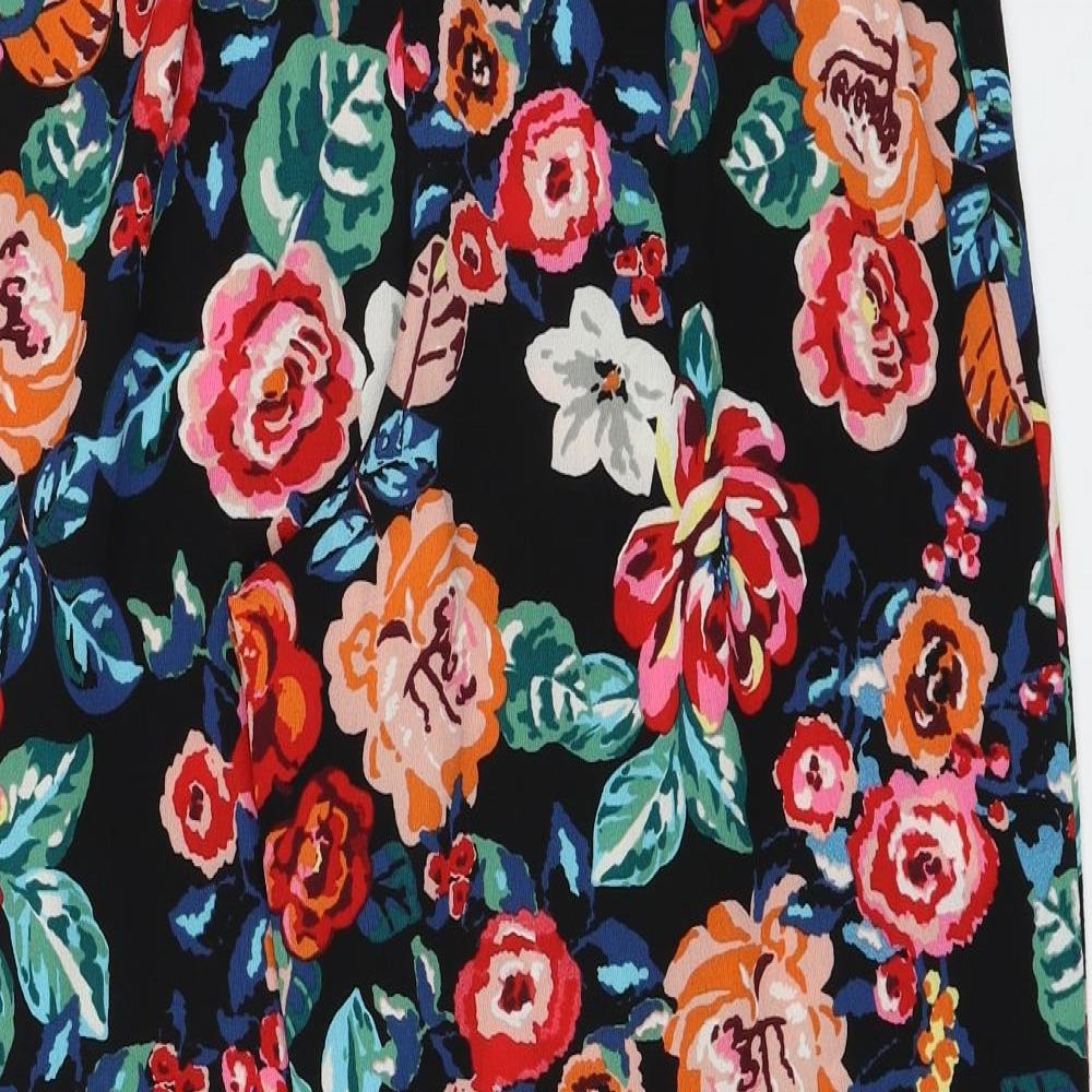 Papaya Womens Multicoloured Floral Polyester Trousers Size 12 Regular
