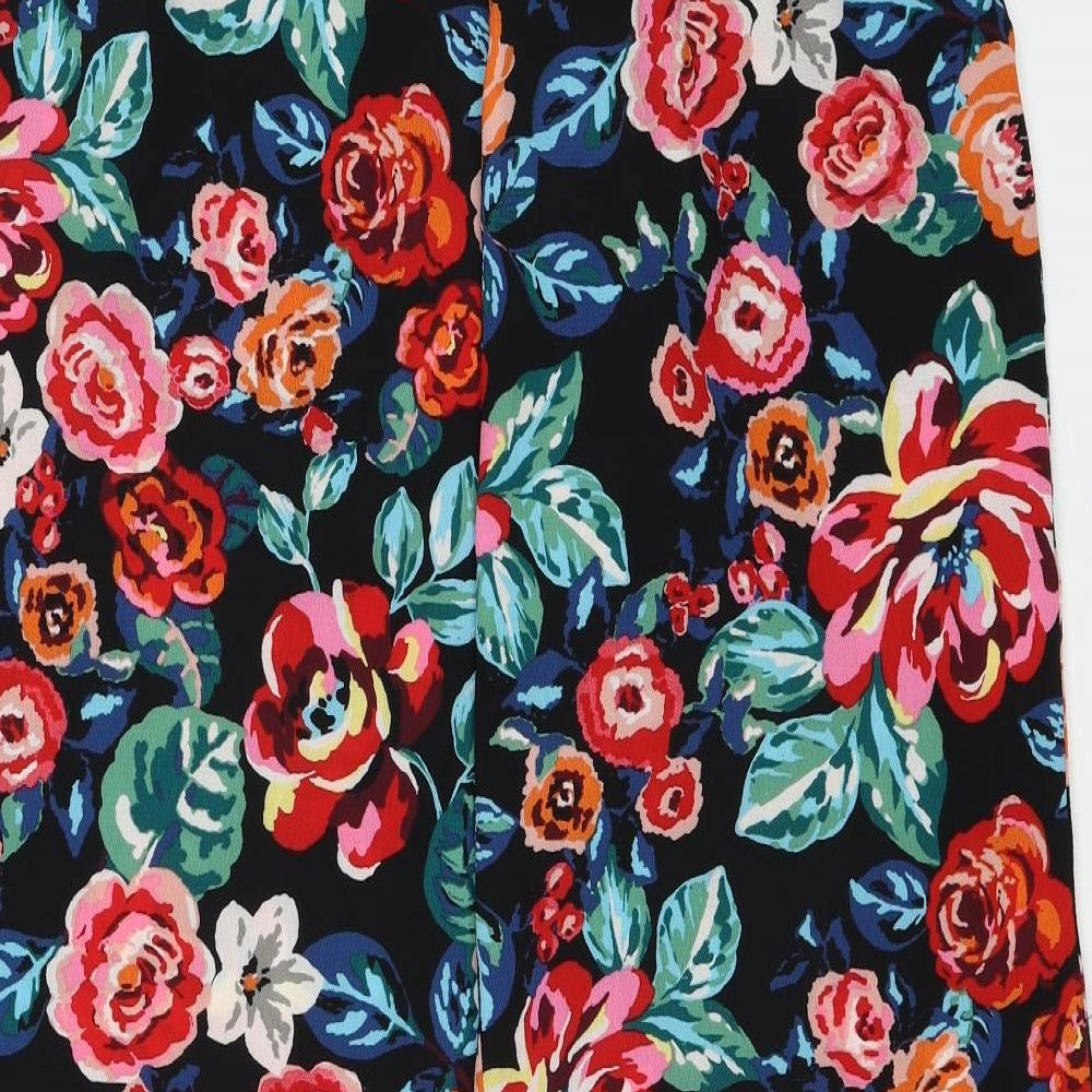 Papaya Womens Multicoloured Floral Polyester Trousers Size 12 Regular