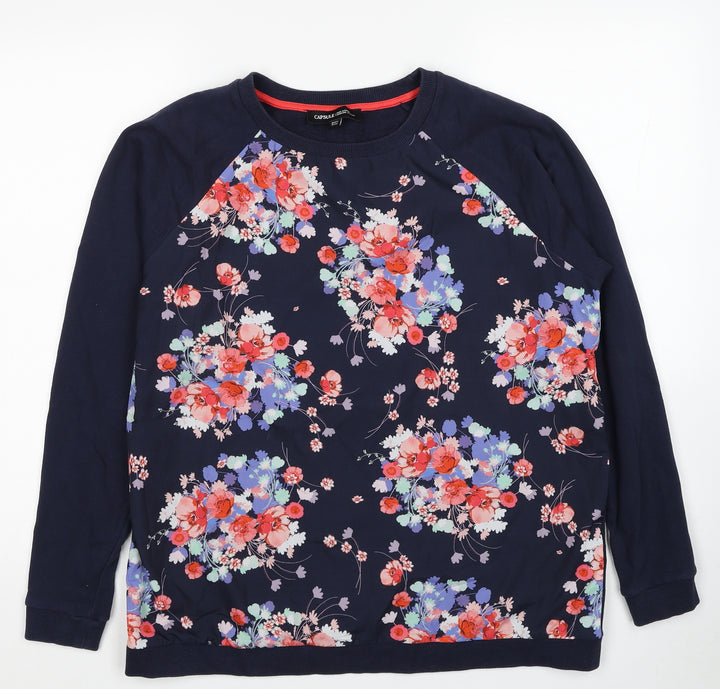 Capsule Womens Blue Polyester Pullover Sweatshirt Size 14 Pullover