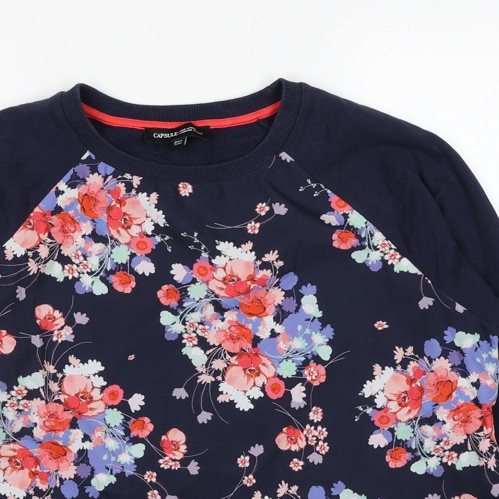 Capsule Womens Blue Polyester Pullover Sweatshirt Size 14 Pullover