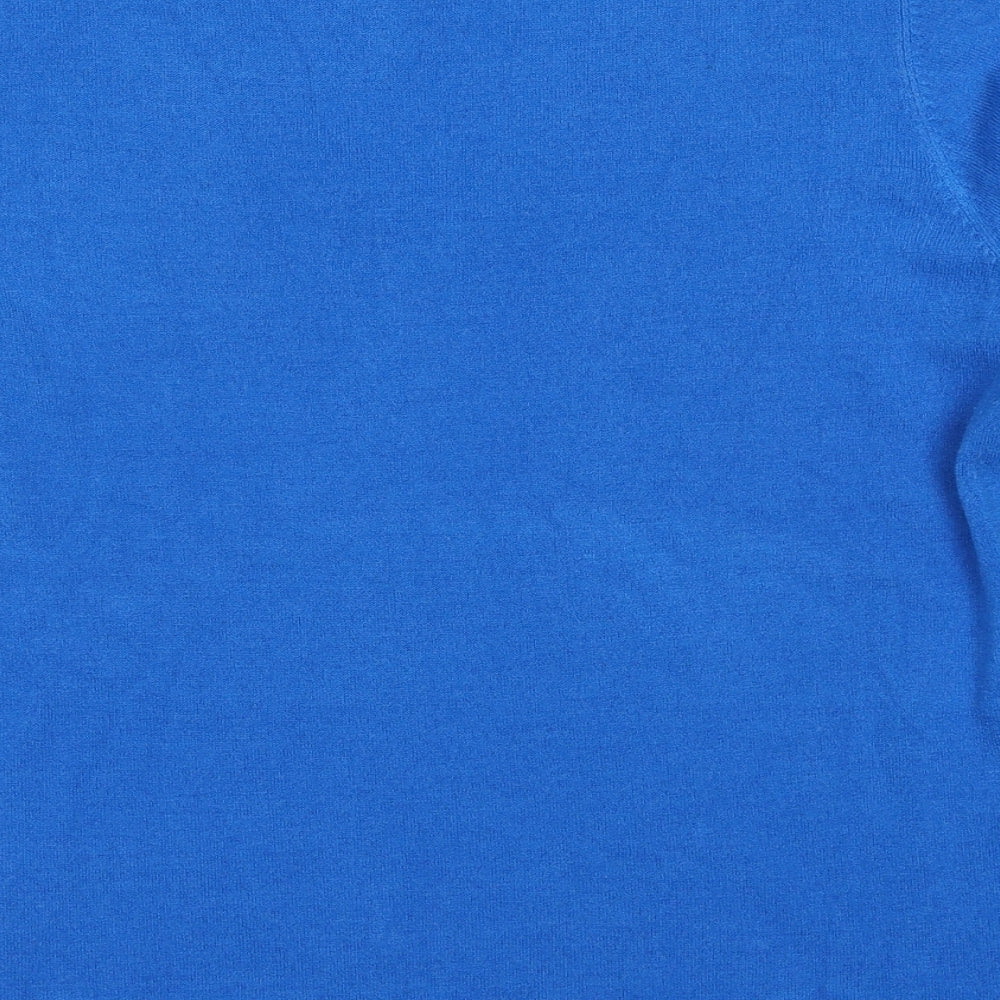 Marks and Spencer Womens Blue V-Neck Acrylic Pullover Jumper Size 18
