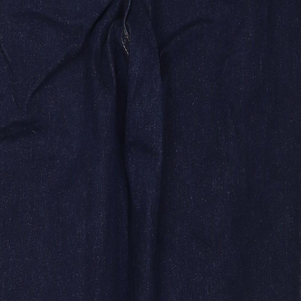 Marks and Spencer Womens Blue Cotton Skinny Jeans Size 16 Regular Zip