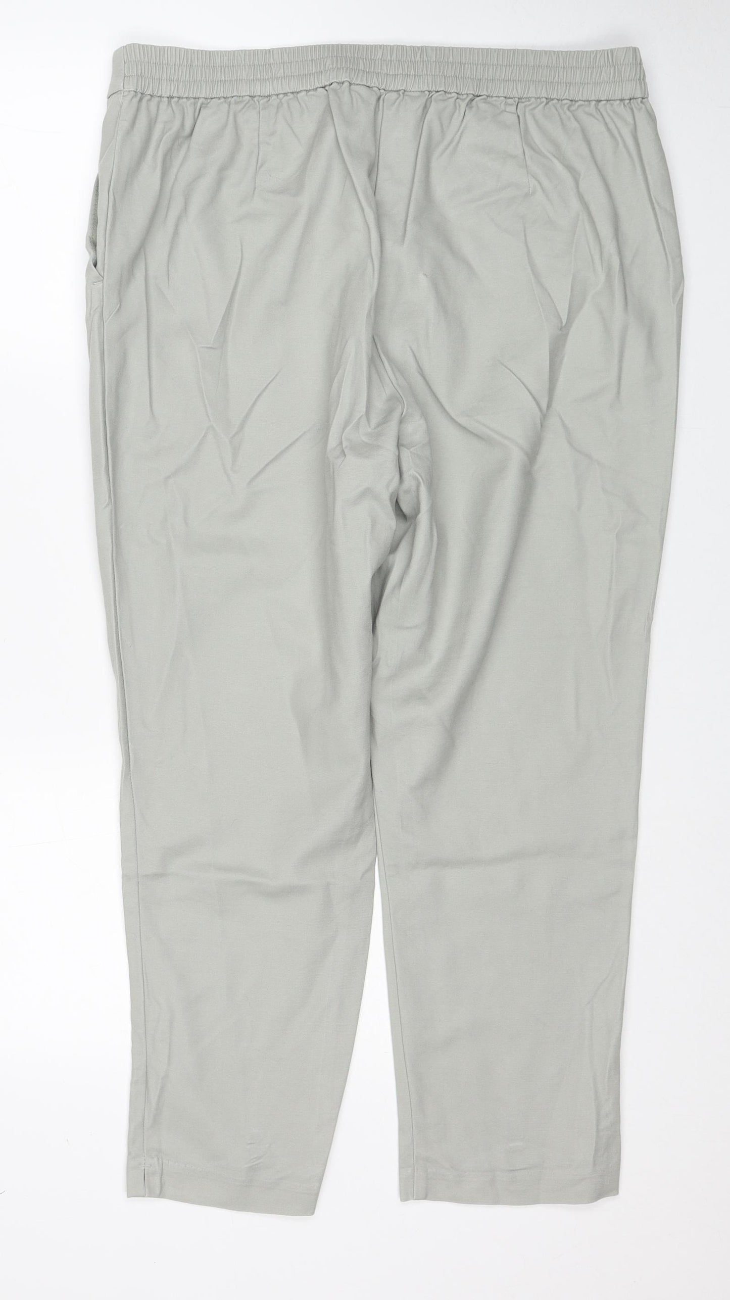 F&F Womens Beige Cotton Trousers Size 18 Regular Zip