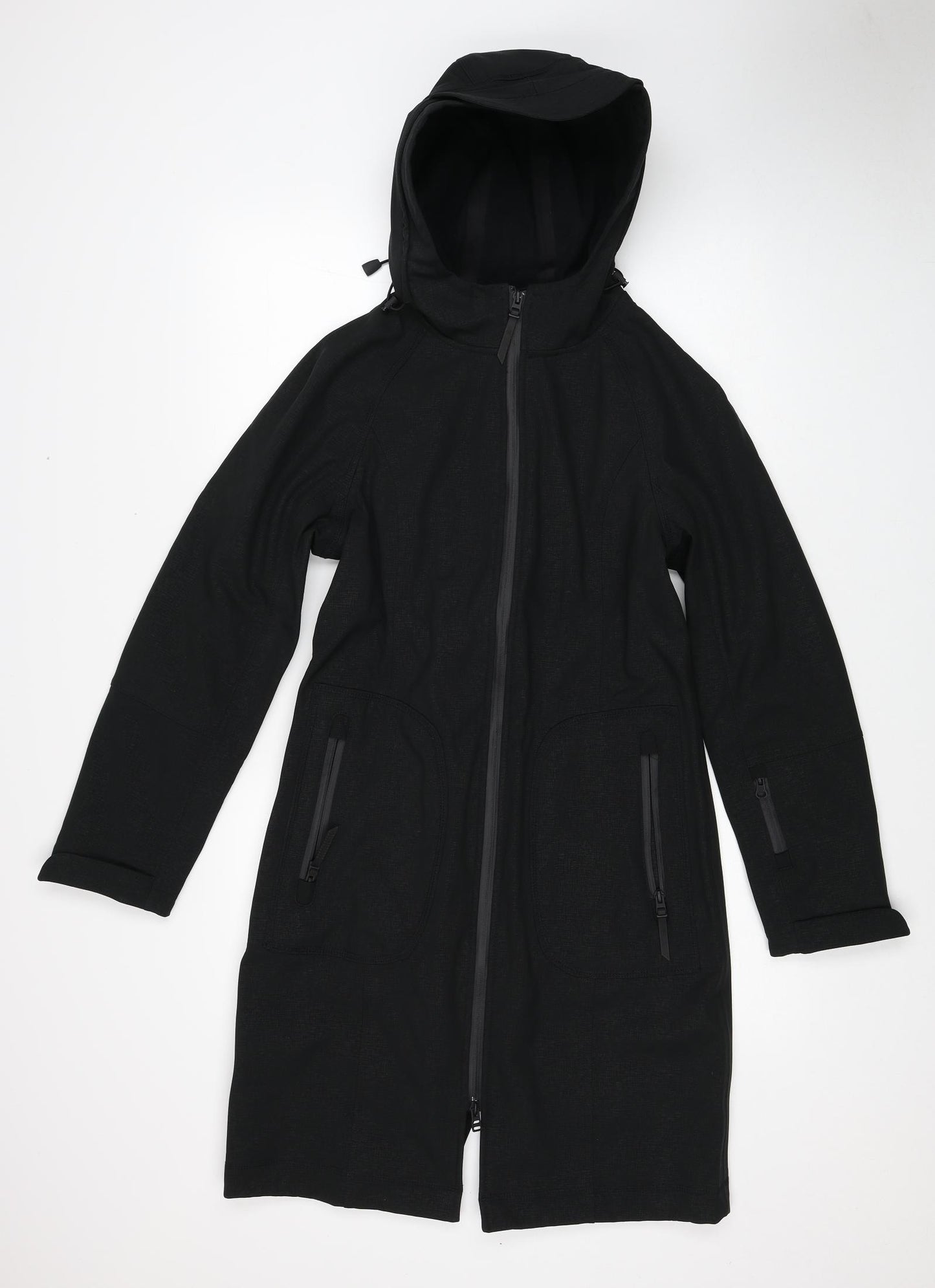 Marks and Spencer Womens Black Rain Coat Coat Size 8 Zip