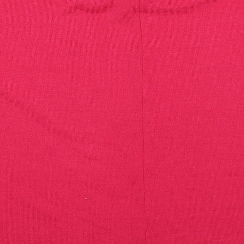 George Womens Pink Polyester Basic T-Shirt Size 14 Round Neck
