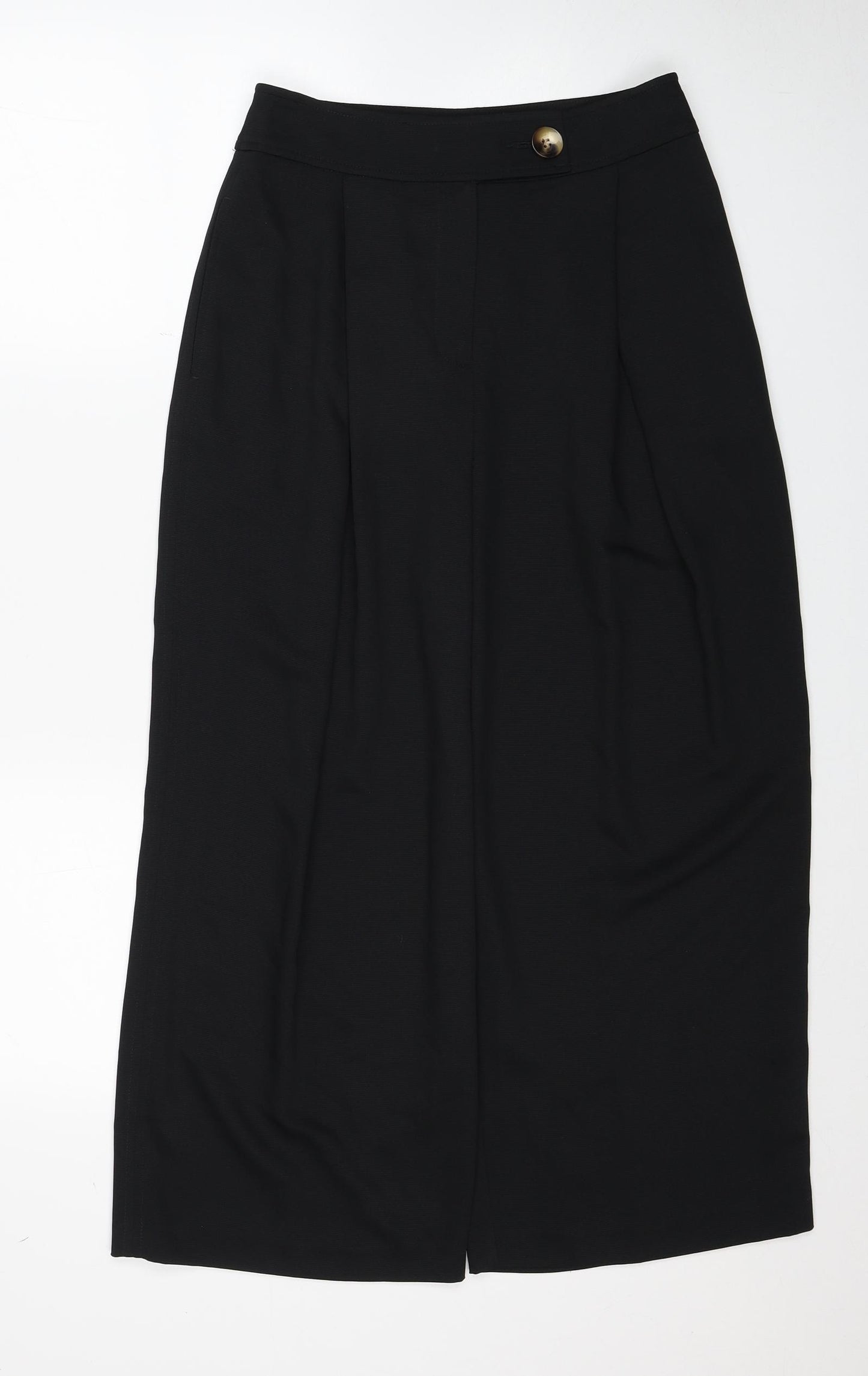 Topshop Womens Black Polyester Trousers Size 8 Regular Zip