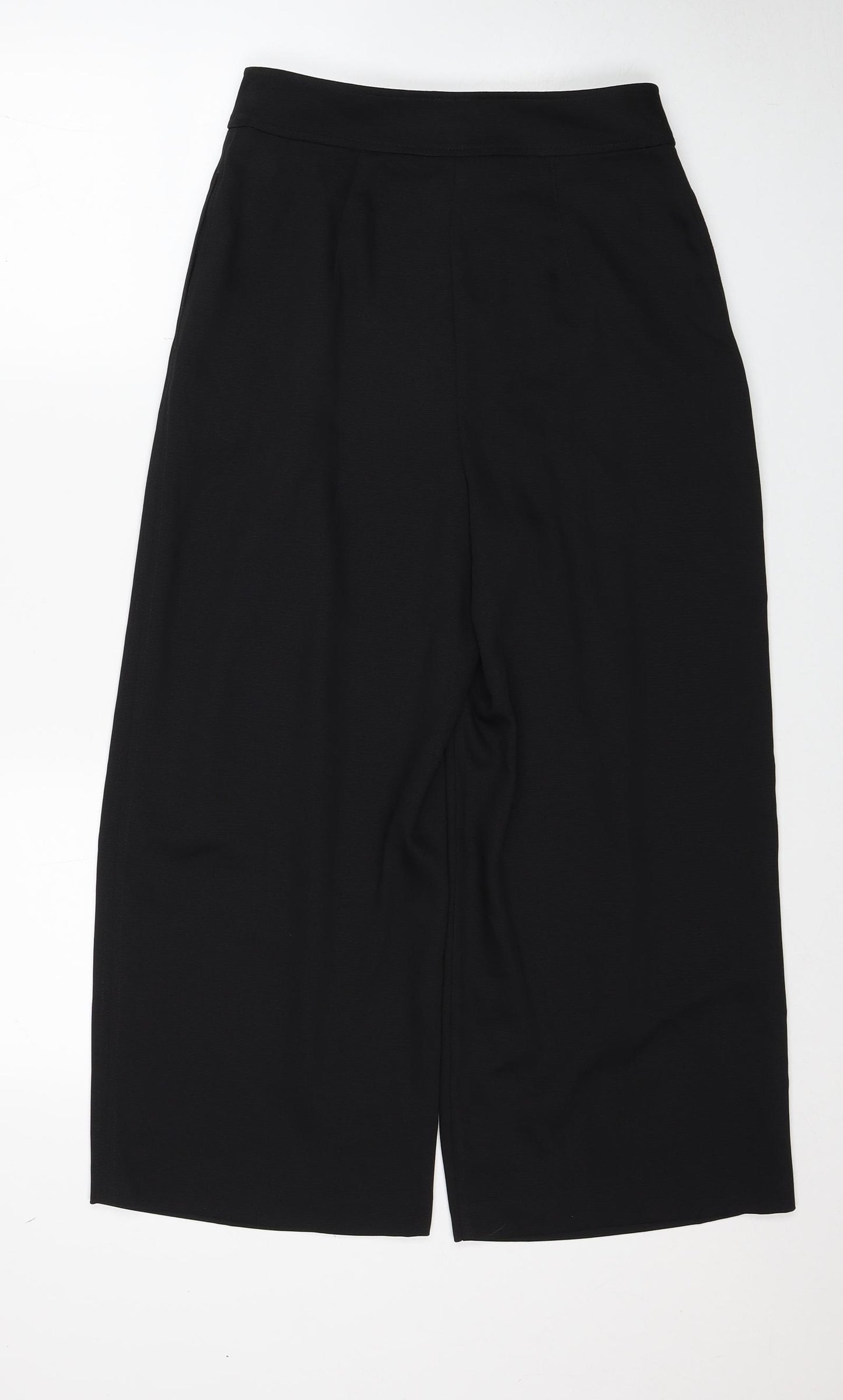 Topshop Womens Black Polyester Trousers Size 8 Regular Zip
