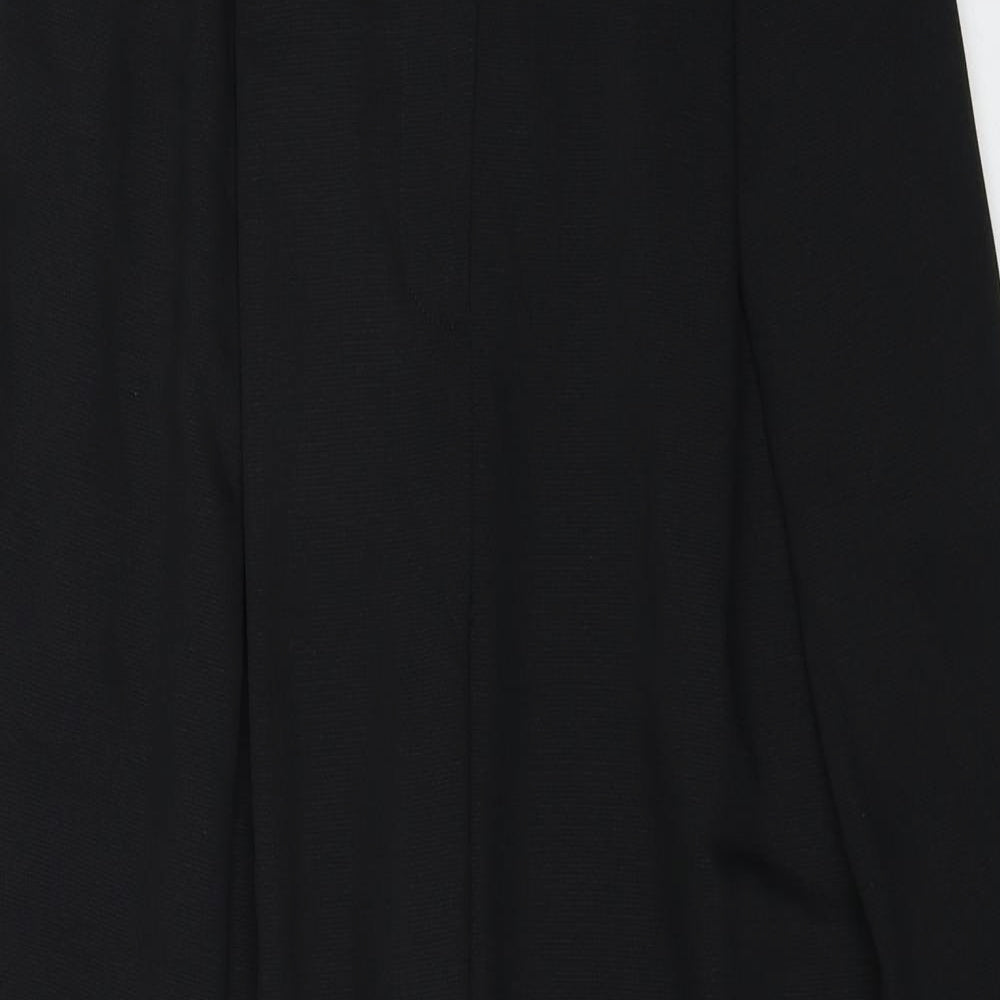 Topshop Womens Black Polyester Trousers Size 8 Regular Zip