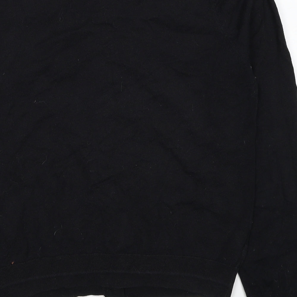 NEXT Womens Black Round Neck Cotton Cardigan Jumper Size 12