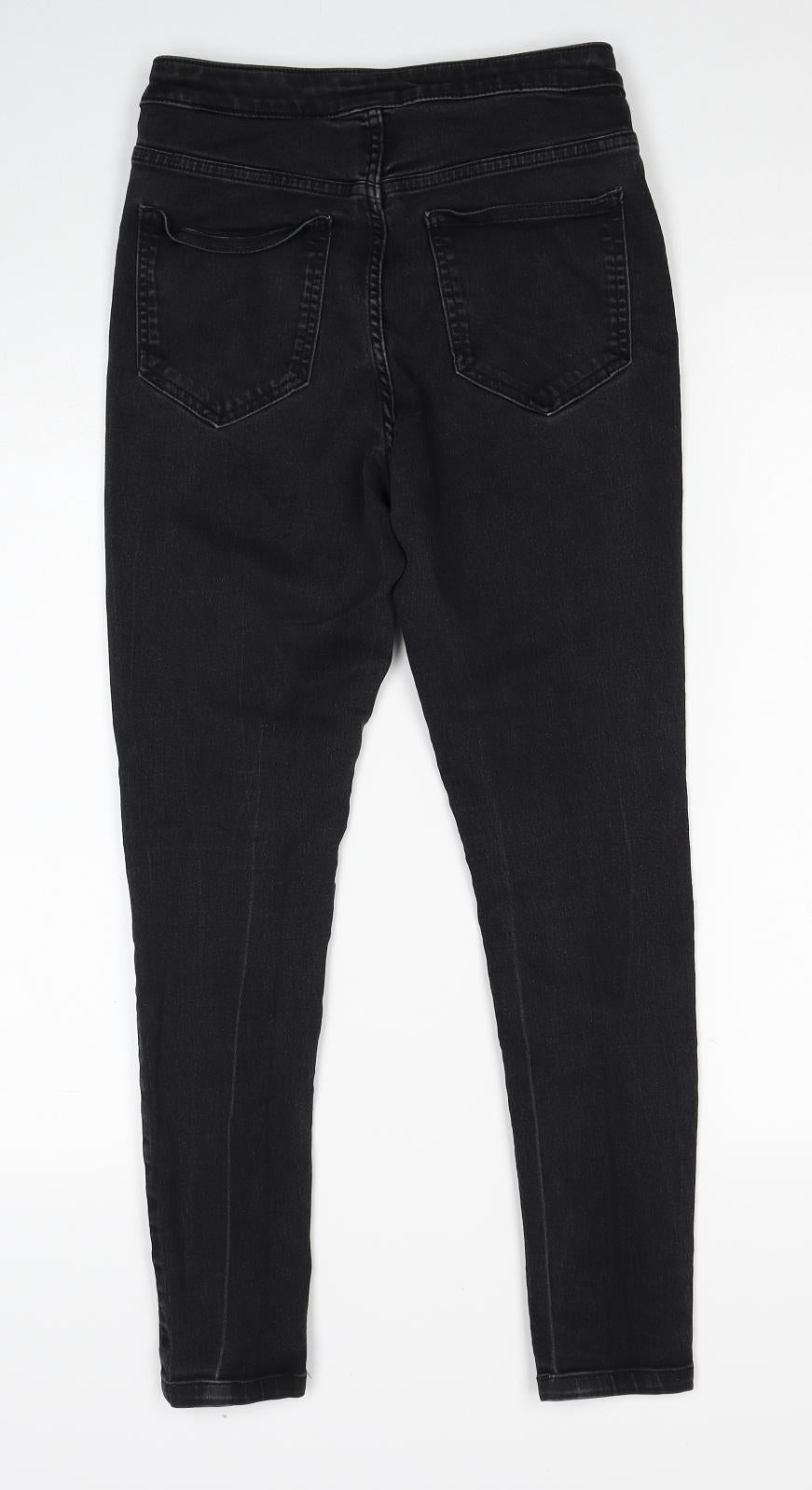 Marks and Spencer Womens Black Cotton Jegging Jeans Size 12 Regular Zip