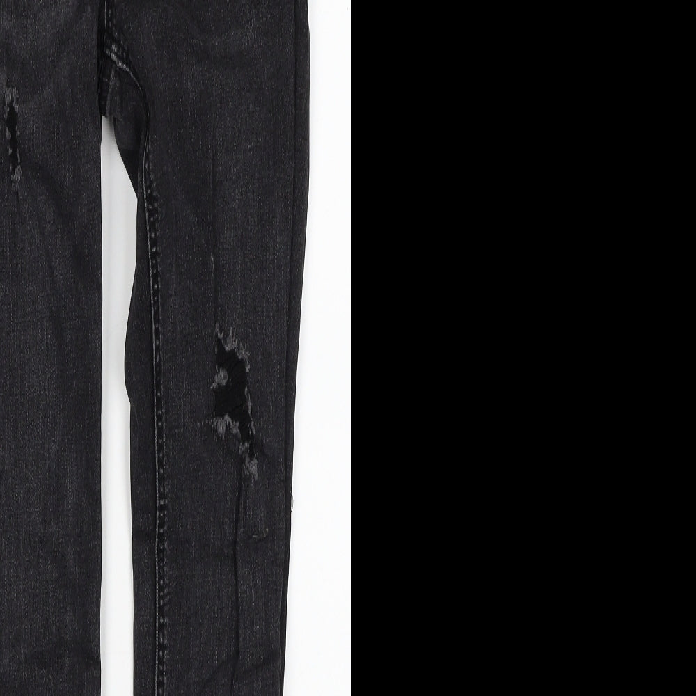 Stradivarius Womens Black Cotton Skinny Jeans Size 10 Regular Zip