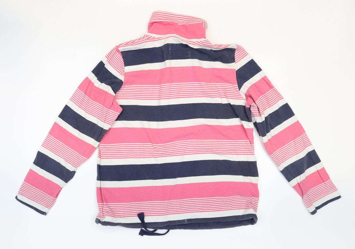 NEXT Womens Multicoloured Striped Cotton Basic T-Shirt Size 16 High Neck