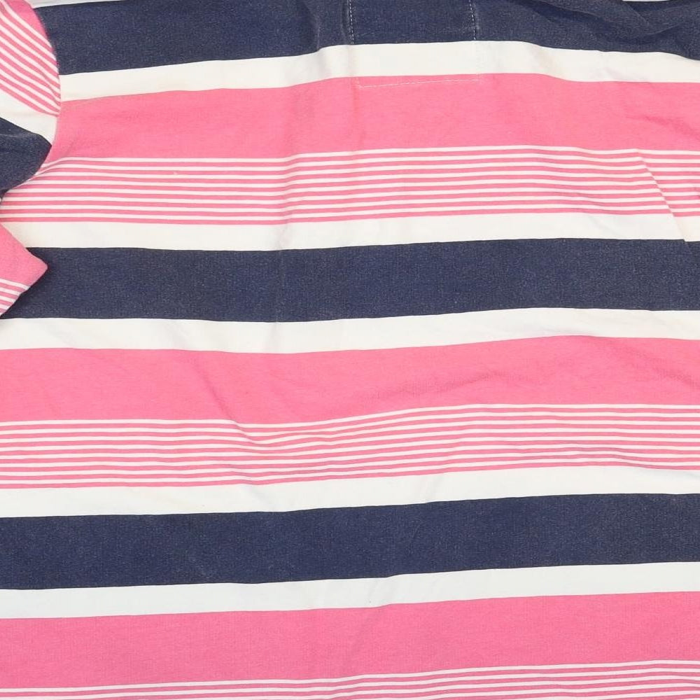 NEXT Womens Multicoloured Striped Cotton Basic T-Shirt Size 16 High Neck