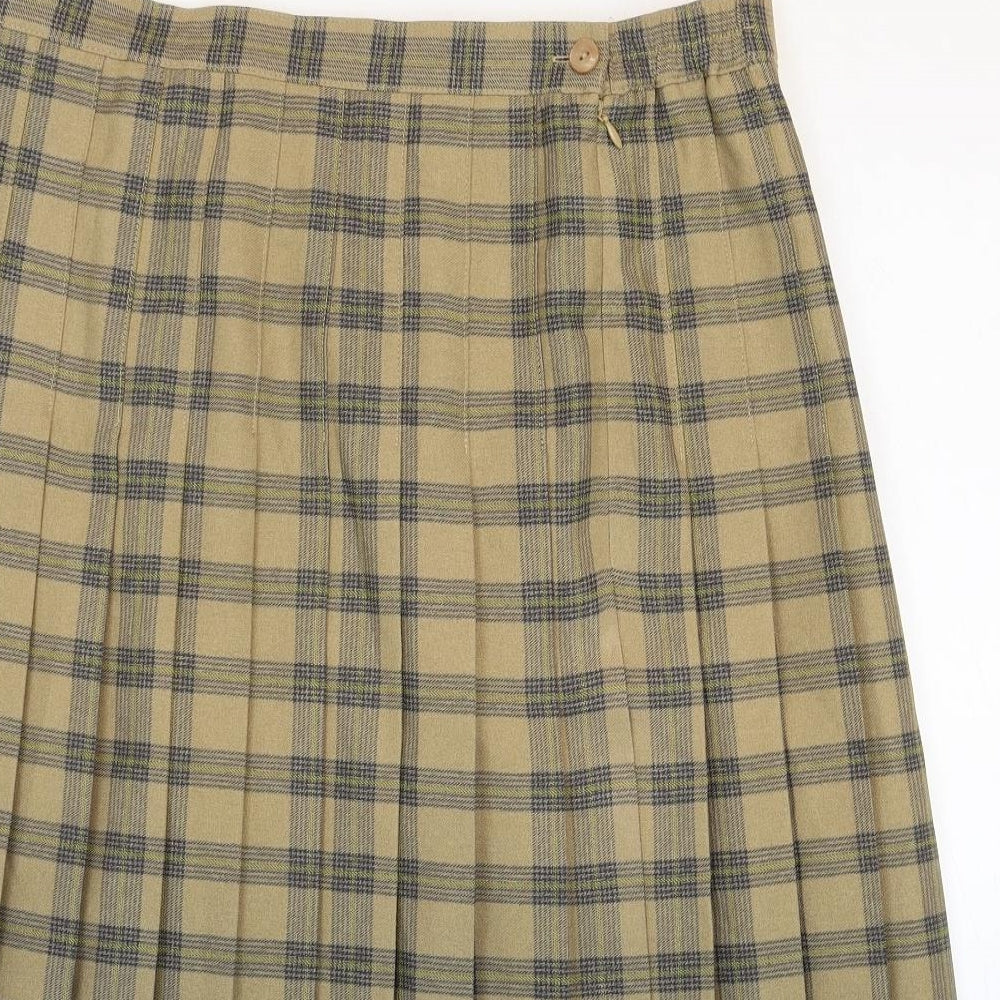 Honor Millburn Womens Multicoloured Plaid Polyester Pleated Skirt Size 14 Zip