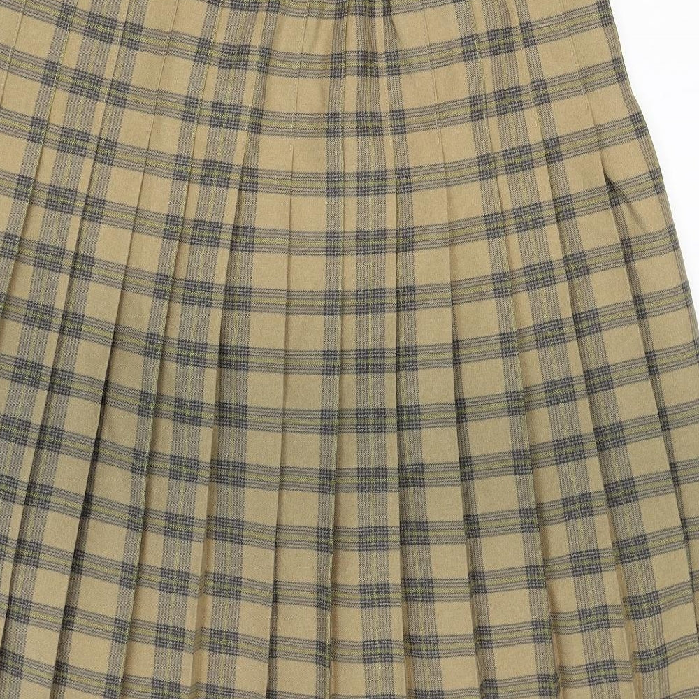 Honor Millburn Womens Multicoloured Plaid Polyester Pleated Skirt Size 14 Zip