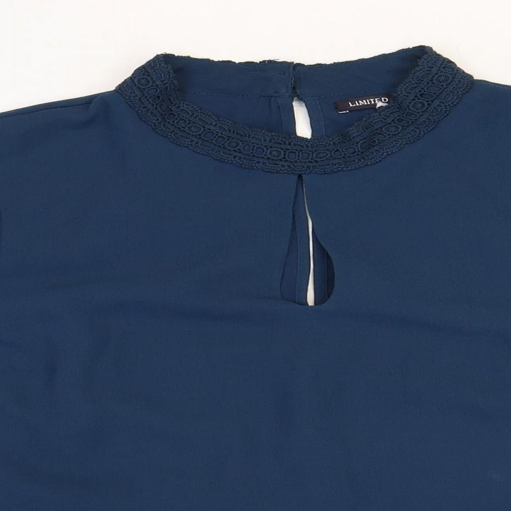 Limited Edition Womens Blue Polyester Basic Blouse Size 16 Round Neck