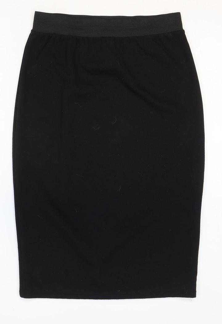 Miss Faceless Womens Black Polyester Straight & Pencil Skirt Size M
