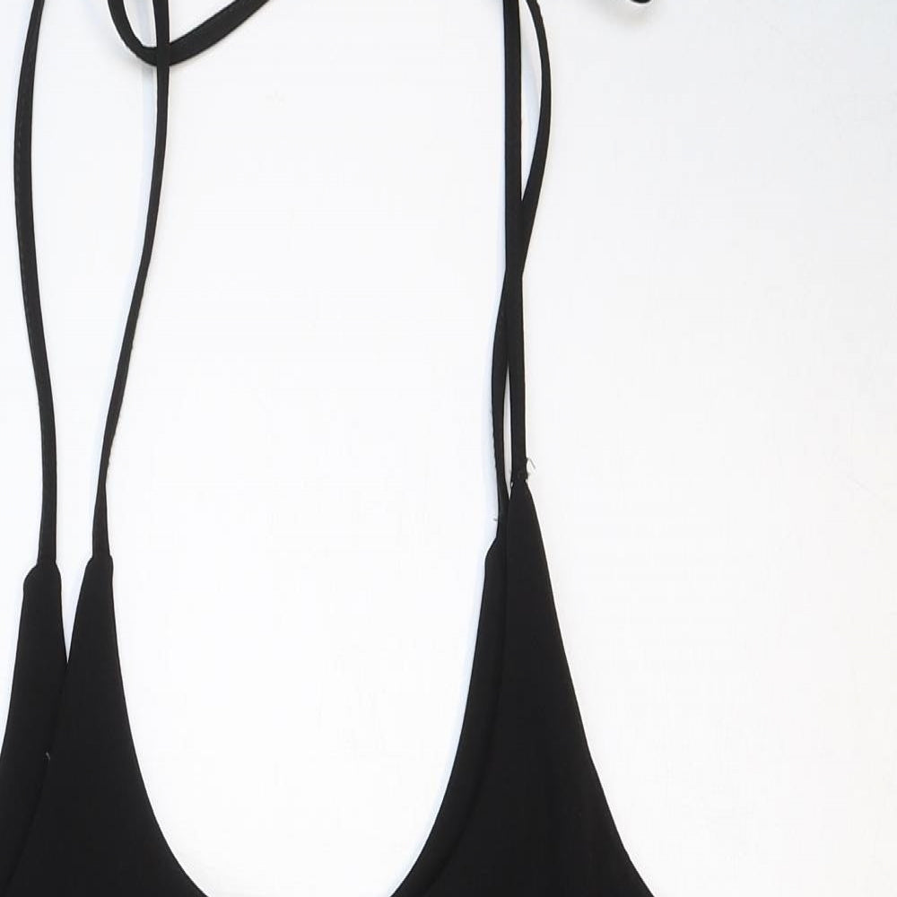 Preworn Womens Black Polyester Basic Tank Size 14 Round Neck