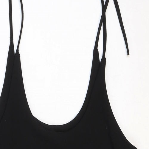 Preworn Womens Black Polyester Basic Tank Size 14 Round Neck