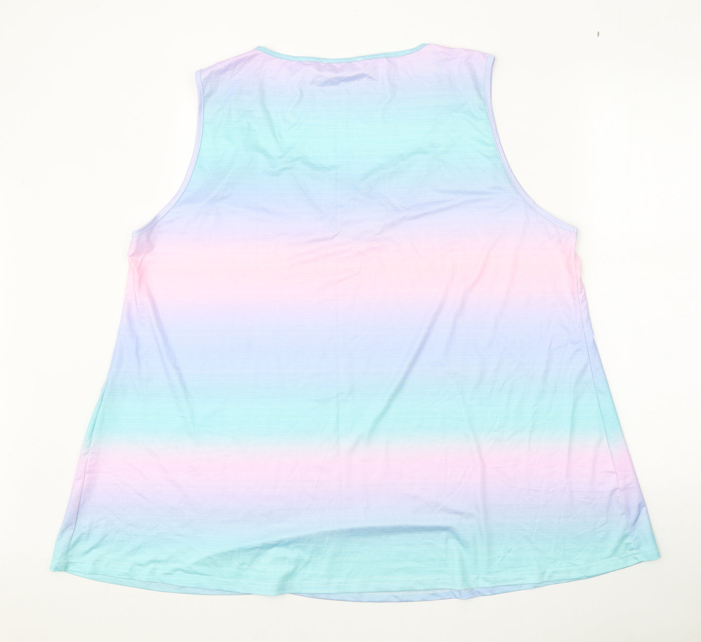 Flycuroy Womens Multicoloured Polyester Tunic Tank Size 3XL V-Neck - Cross Strap Detail