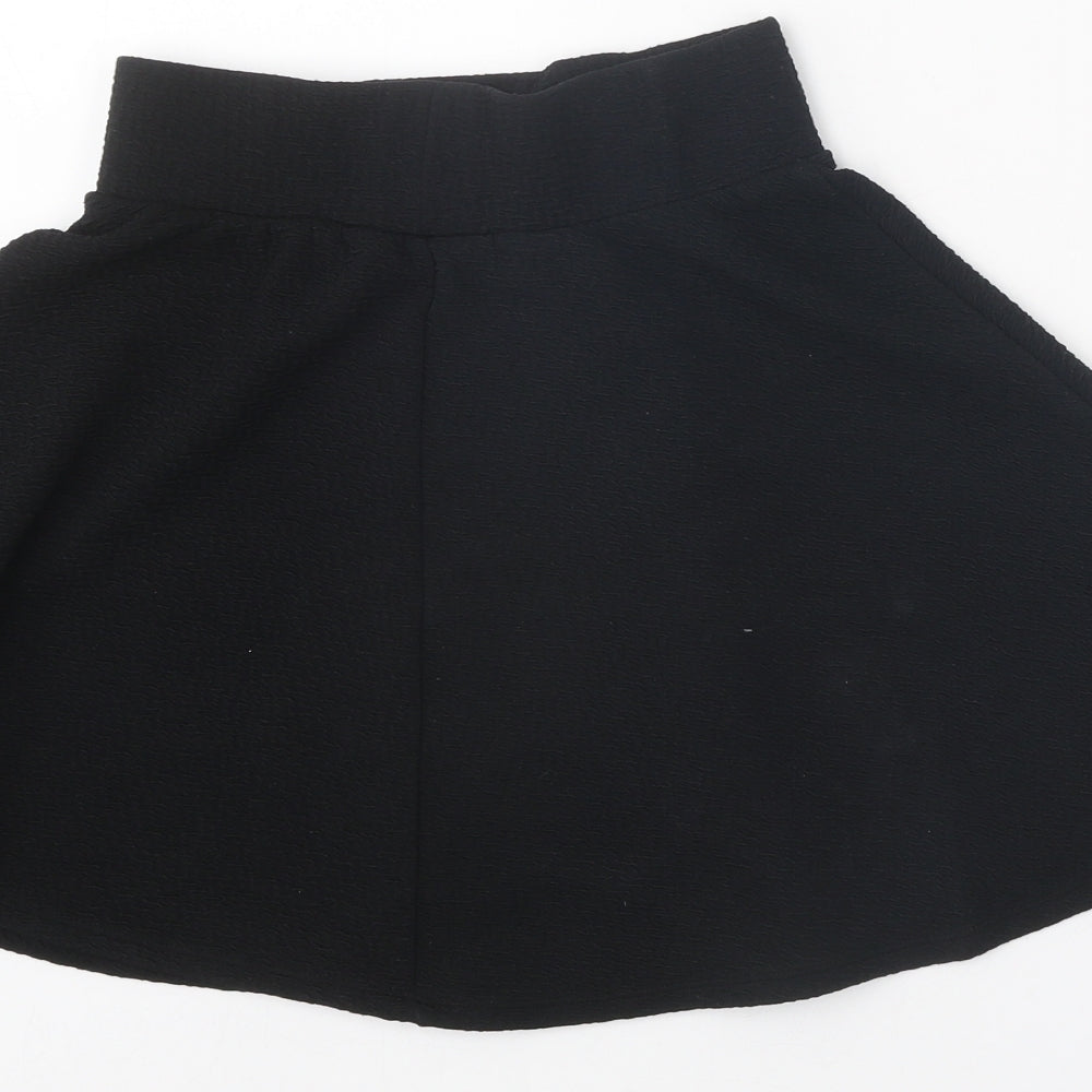 Candy Couture Girls Black Polyester Skater Skirt Size 11 Years Regular Pull On