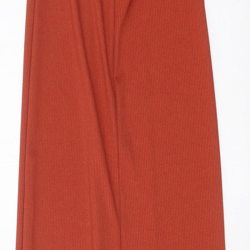 PRETTYLITTLETHING Womens Orange Polyester Jumpsuit One-Piece Size 6 Pullover