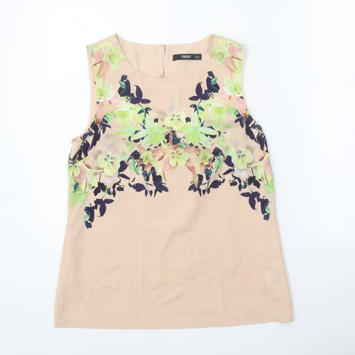 Oasis Womens Beige Polyester Basic Blouse Size 8 Scoop Neck
