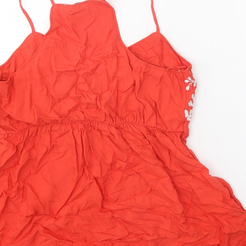 F&F Womens Red Viscose Basic Blouse Size 6 V-Neck