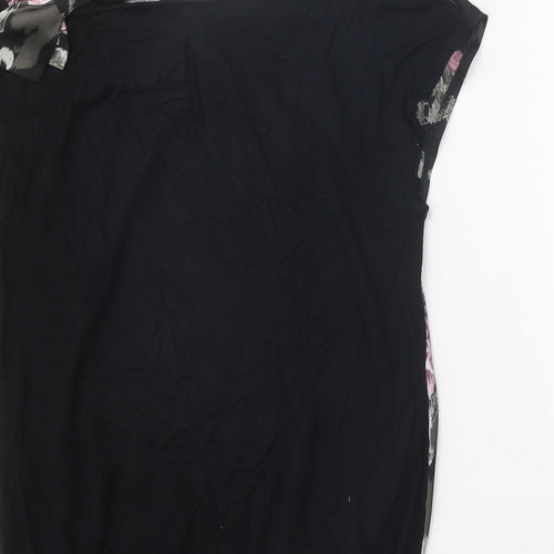 Amphora Womens Black Polyester Basic Blouse Size 10 Scoop Neck