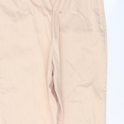 H&M Womens Beige Cotton Chino Trousers Size 12 Regular Zip