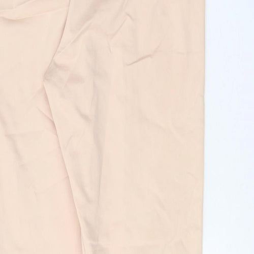 H&M Womens Beige Cotton Chino Trousers Size 12 Regular Zip