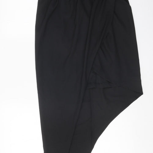 Ginger Fizz Womens Black Polyester Slip Dress Size 12 V-Neck Zip