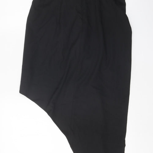 Ginger Fizz Womens Black Polyester Slip Dress Size 12 V-Neck Zip