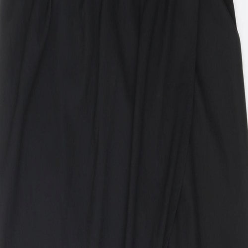 Ginger Fizz Womens Black Polyester Slip Dress Size 12 V-Neck Zip