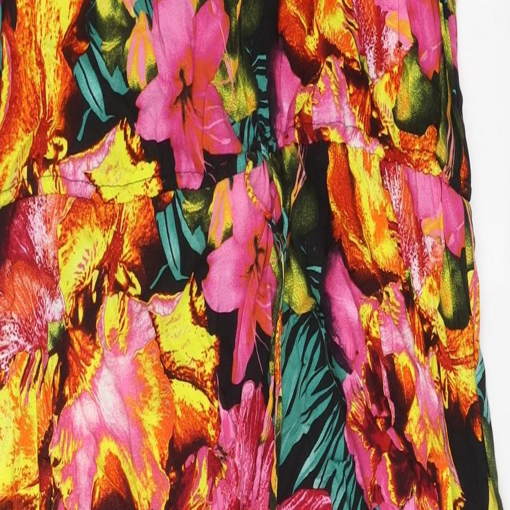 George Womens Multicoloured Floral Viscose Maxi Size 20 Scoop Neck Drawstring