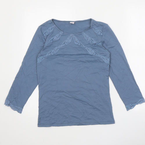 Only Hearts Womens Blue Nylon Basic T-Shirt Size M Round Neck