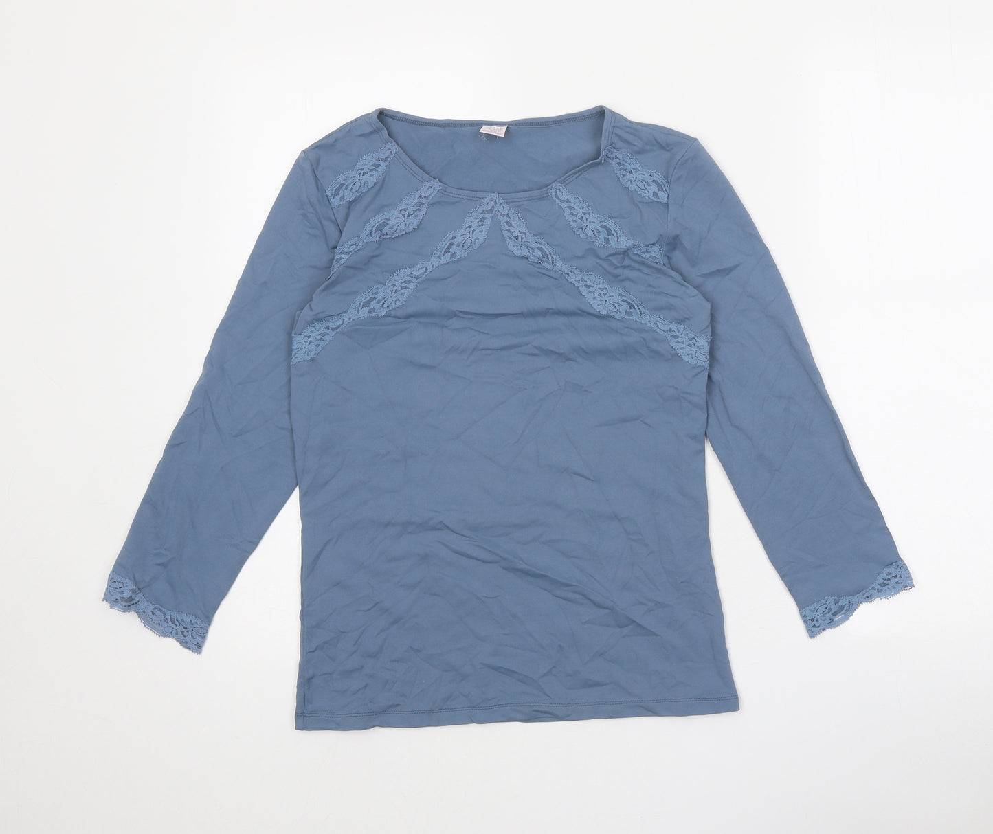 Only Hearts Womens Blue Nylon Basic T-Shirt Size M Round Neck