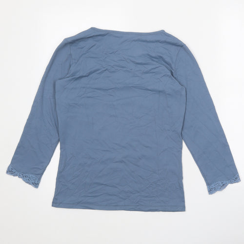 Only Hearts Womens Blue Nylon Basic T-Shirt Size M Round Neck