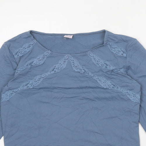 Only Hearts Womens Blue Nylon Basic T-Shirt Size M Round Neck