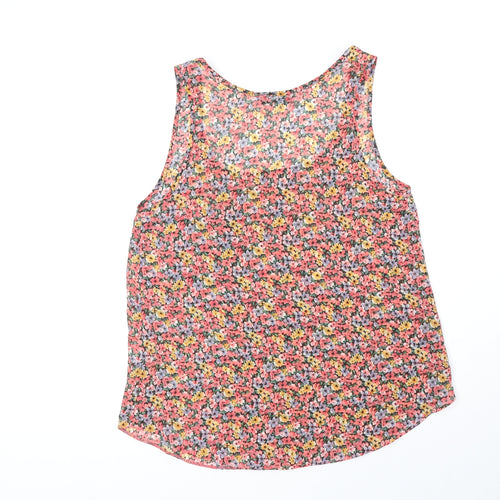International Womens Multicoloured Floral Polyester Basic Tank Size 8 Scoop Neck