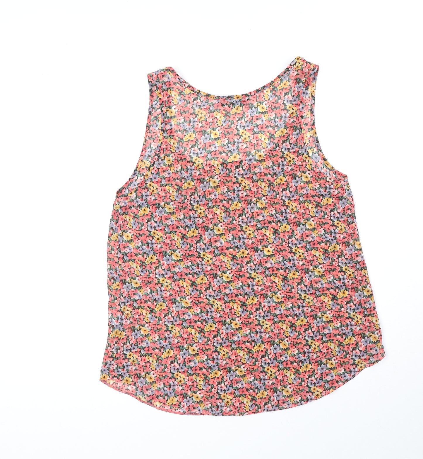 International Womens Multicoloured Floral Polyester Basic Tank Size 8 Scoop Neck