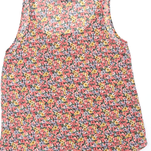 International Womens Multicoloured Floral Polyester Basic Tank Size 8 Scoop Neck