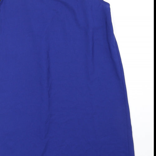 So Fabulous Womens Blue Polyester Basic Blouse Size 14 Scoop Neck