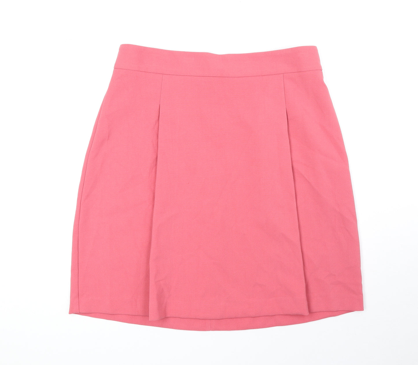 Marks and Spencer Womens Pink Polyester Mini Skirt Size 16 Zip