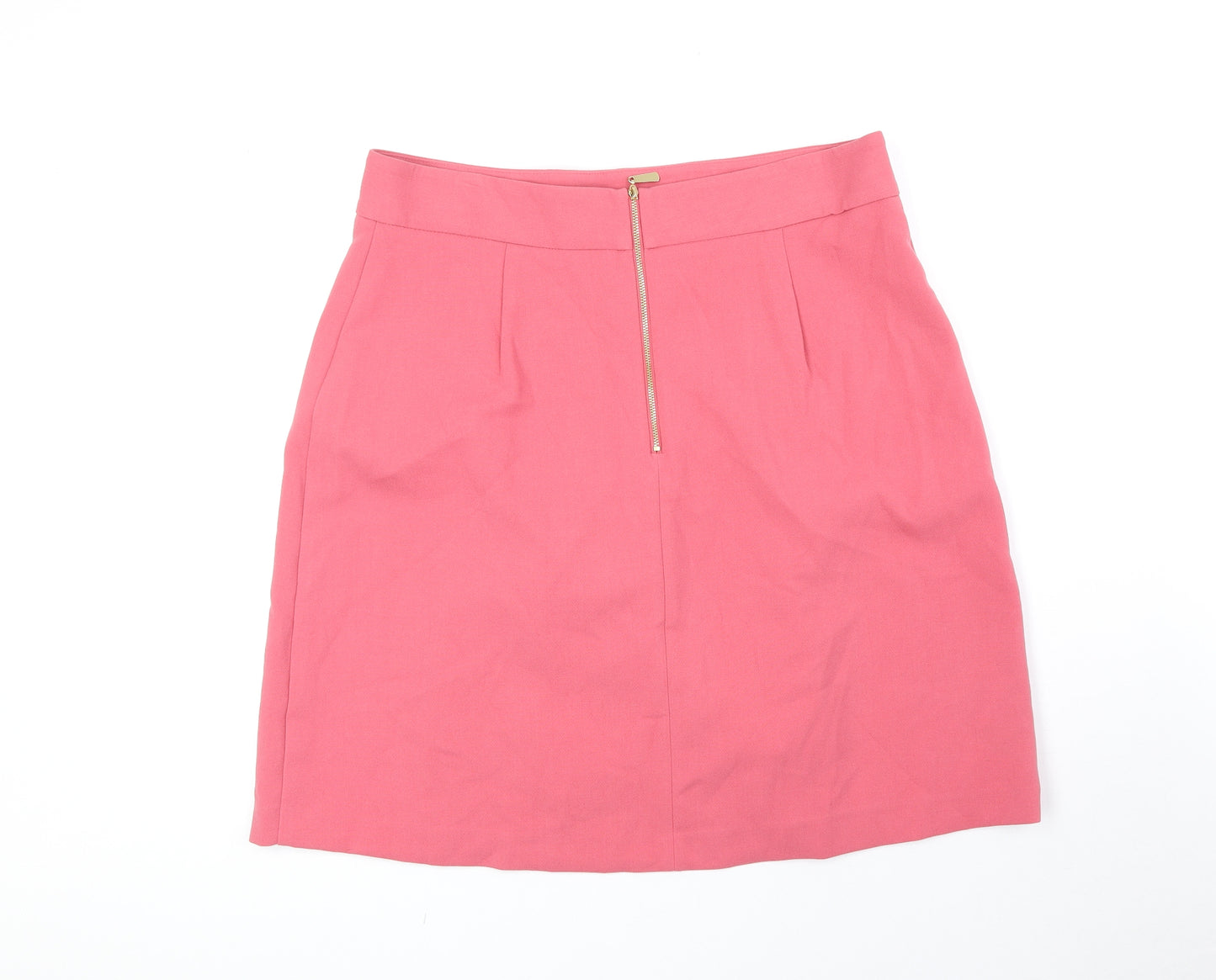 Marks and Spencer Womens Pink Polyester Mini Skirt Size 16 Zip