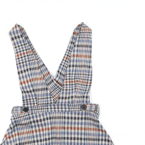 Red Herring Womens Multicoloured Geometric Polyester Pinafore/Dungaree Dress Size 8 V-Neck Button