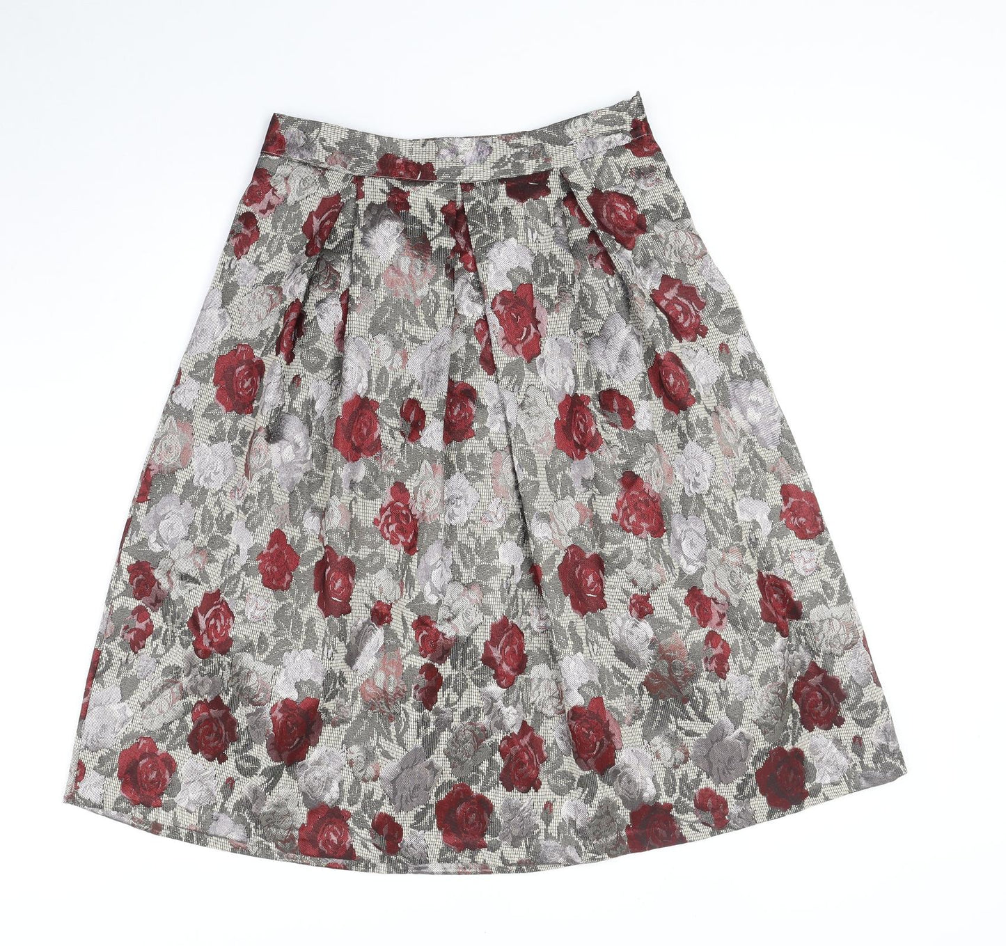 TU Womens Multicoloured Floral Polyester A-Line Skirt Size 8 Zip
