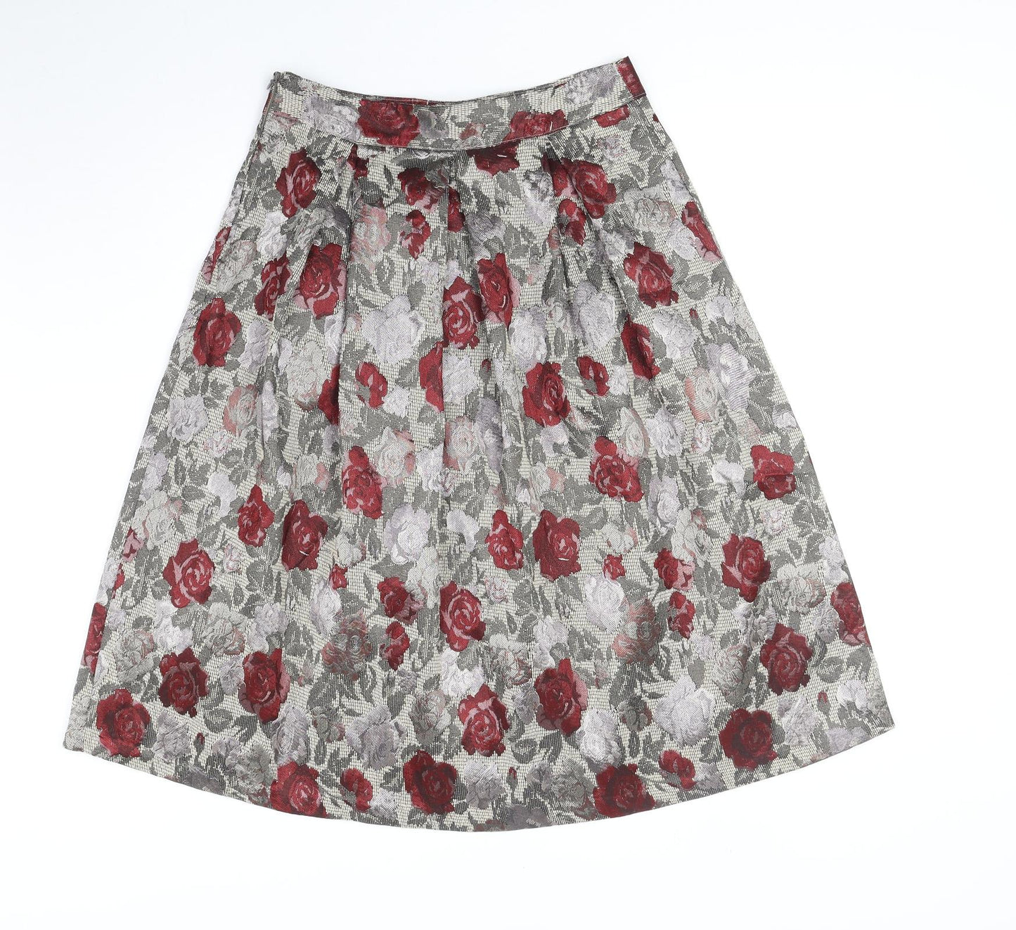 TU Womens Multicoloured Floral Polyester A-Line Skirt Size 8 Zip