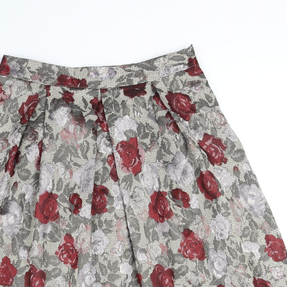 TU Womens Multicoloured Floral Polyester A-Line Skirt Size 8 Zip