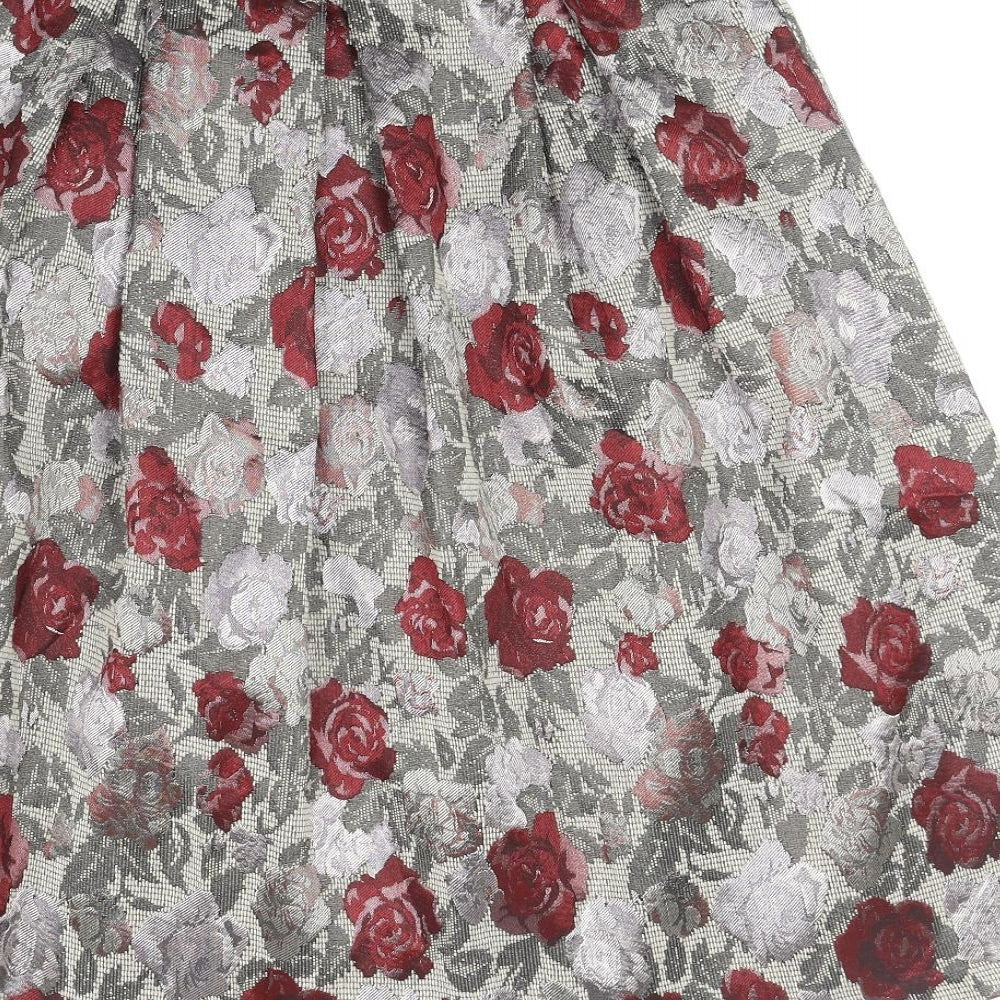 TU Womens Multicoloured Floral Polyester A-Line Skirt Size 8 Zip